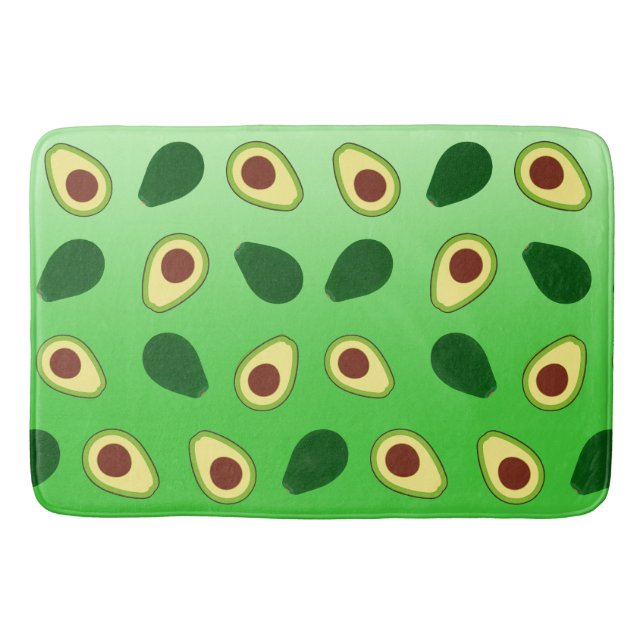 Cute Avocados slice summer green gradient Pattern Bath Mat (Front)