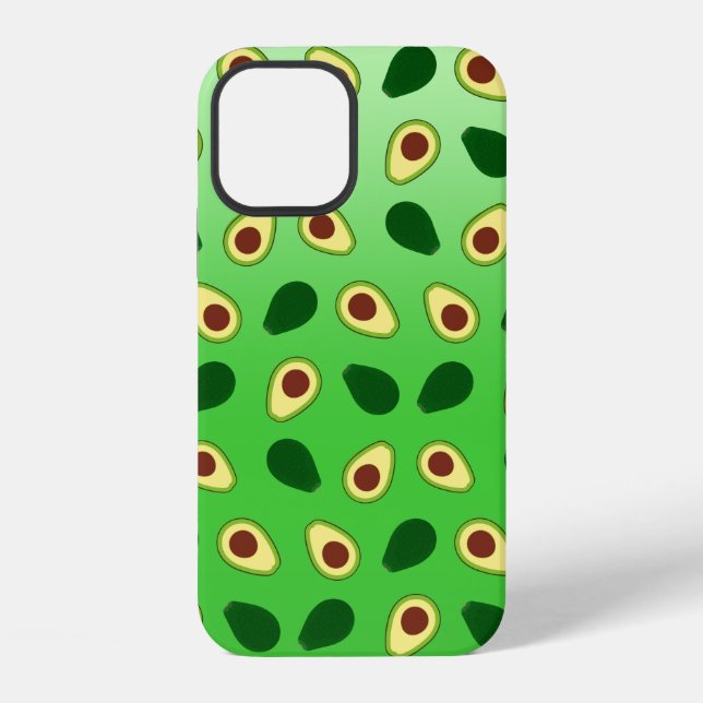 Cute Avocados slice summer green gradient Pattern iPhone Case (Back)