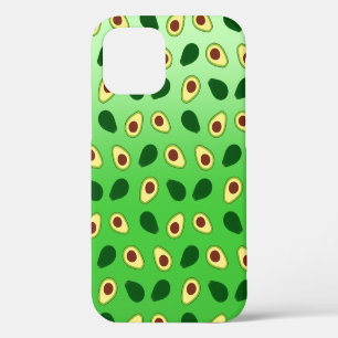 Cute Avocados slice summer green gradient Pattern iPhone 12 Case