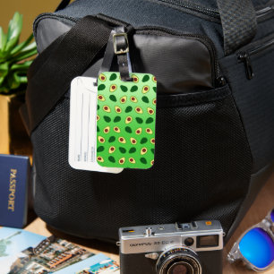 Cute Avocados slice summer green gradient Pattern Luggage Tag