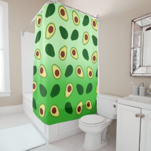 Cute Avocados slice summer green gradient Pattern Shower Curtain