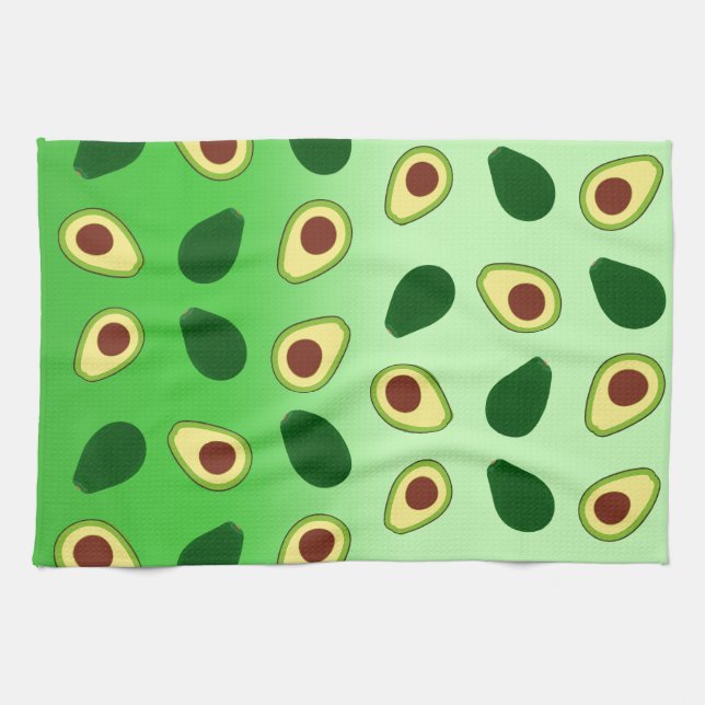 Cute Avocados slice summer green gradient Pattern Tea Towel (Horizontal)