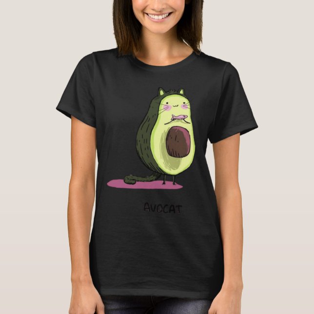Cute Avocat Avocado Pink Cat Kitten Pun Healthy Ve T-Shirt (Front)