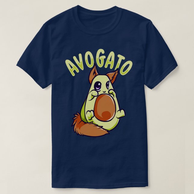 Cute Avogato Avocado Cat Funny Kitty Avogato Pun 1 T-Shirt (Design Front)
