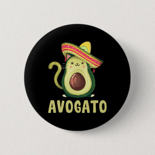 Cute Avogato Funny Cinco De Mayo Cat Avocado Kids 6 Cm Round Badge