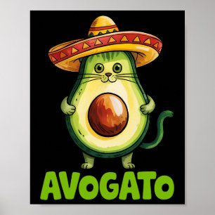 Cute Avogato Sombrero Cat Funny Cinco De Mayo Wome Poster