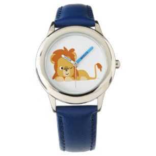 Cute Awake Cartoon Lion Watch