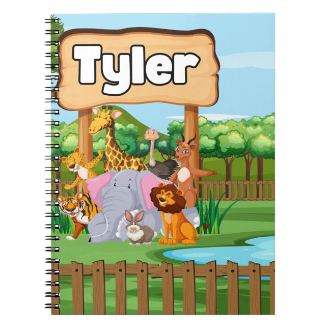 Cute Awesome Zoo Animal Kid's Notebook (Front)