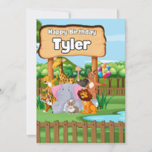 Cute Awesome Zoo Animal Kid's Party