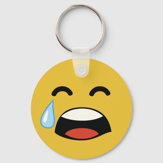 Cute aww don't cry emoji key ring (Front)