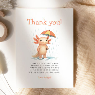 Cute Axolotl Baby Shower Thank You Card