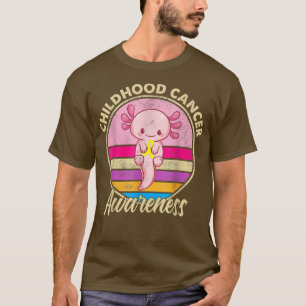 Cute Axolotl Childhood Cancer Awareness Axolotl Lo T-Shirt