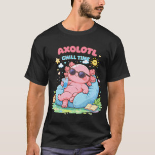 Cute Axolotl Chilling in Kawaii Funny Style T-Shirt