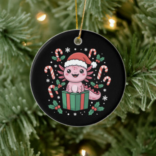 Cute Axolotl Christmas Animal Amphibian Holiday Ceramic Tree Decoration