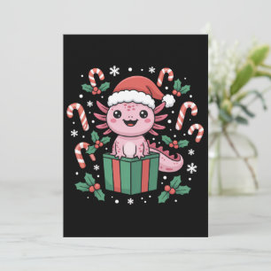 Cute Axolotl Christmas Animal Amphibian Holiday Invitation