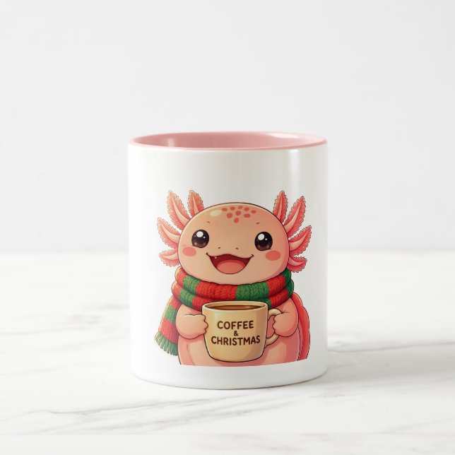 Cute Axolotl Christmas Coffee Mug (Center)