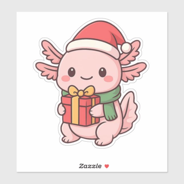 ✔ Cute Axolotl Christmas Gift Sticker (Sheet)
