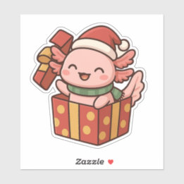 Cute Axolotl Christmas Gift Sticker
