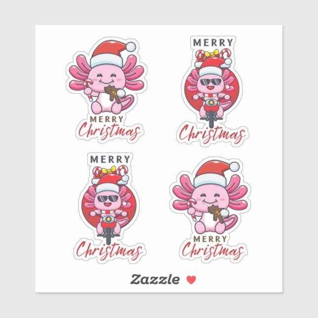 Cute Axolotl Christmas Santa  (Sheet)