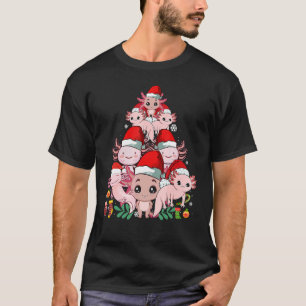 Cute Axolotl Christmas Tree For Axolotl Xmas Pjs T-Shirt