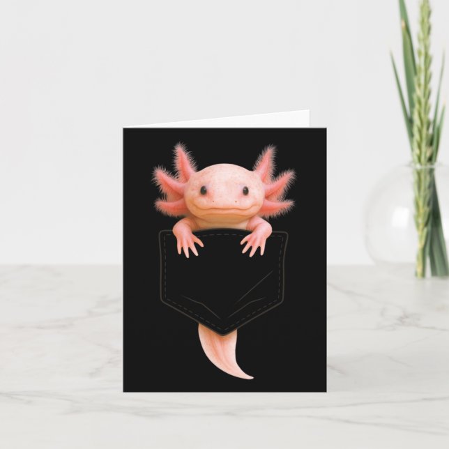 Cute Axolotl Cket Funny For Men Women Teen Kid Lon Card (Front)