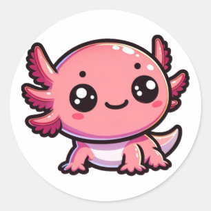 Cute Axolotl Classic Round Sticker