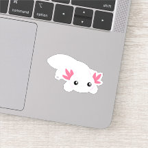 Cute Axolotl Custom-Cut Vinyl Sticker