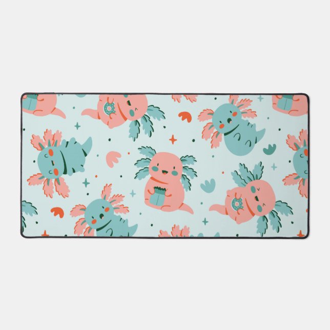 Cute Axolotl Desk Mat (Front)