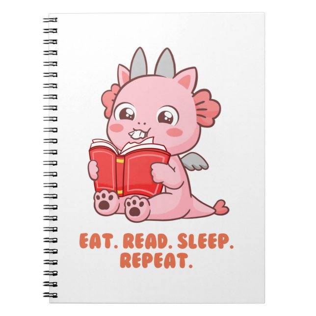 Cute Axolotl Dragon  Notebook (Front)