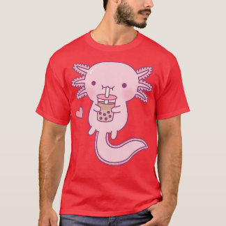 Cute Axolotl Drinking Bubble Tea T-Shirt