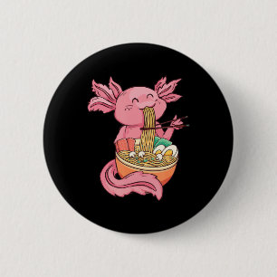 Cute Axolotl Eating Ramen Noodles Kawaii Anime Gir 6 Cm Round Badge
