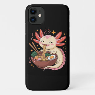 Cute Axolotl Eats Ramen Noodles iPhone 11 Case