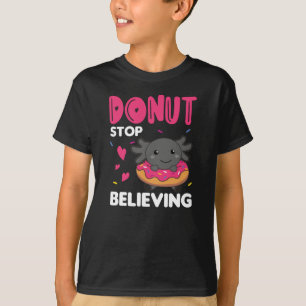 Cute Axolotl Funny Animals In Doughnut Pink T-Shirt