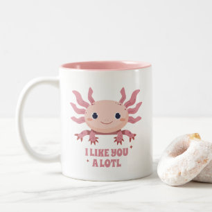 Cute Axolotl Funny Pun Modern Animal Lover Two-Tone Coffee Mug