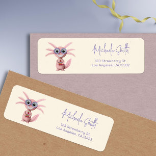 Cute Axolotl Glasses Return Address