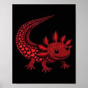 Cute Axolotl Heart Kids Mens Womens Valentine Axol Poster