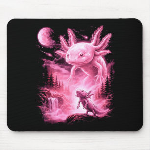 Cute axolotl howling to the moon meme mystical mouse mat