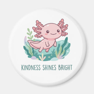 Cute axolotl inspiring magnet