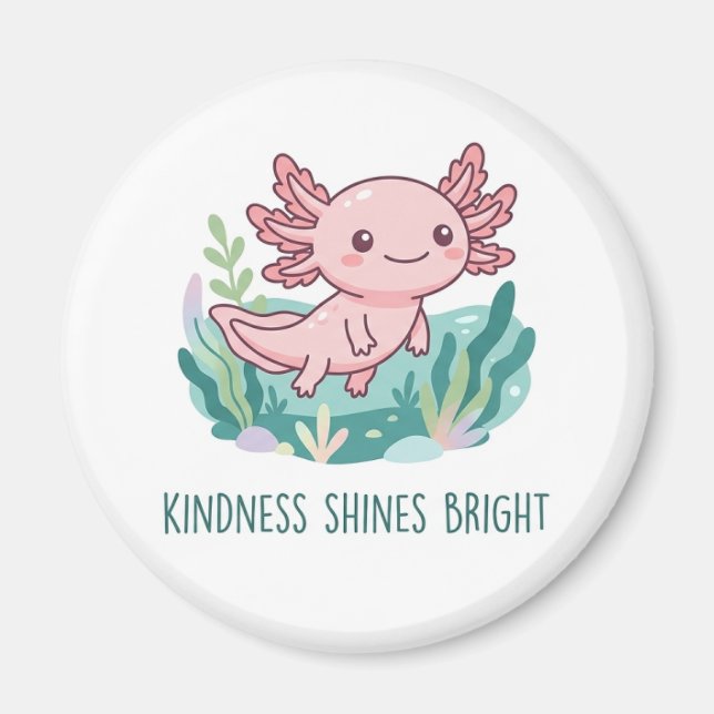 Cute axolotl inspiring magnet (Front)
