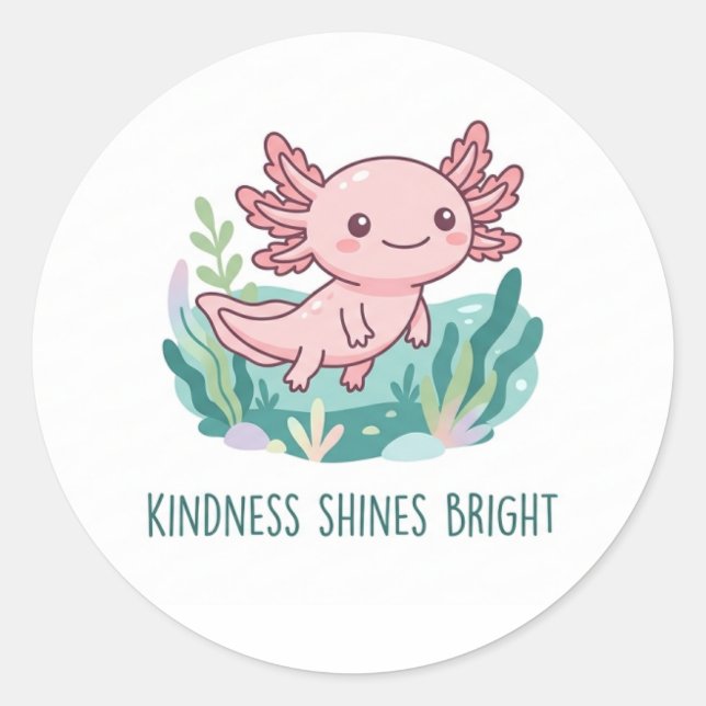 Cute axolotl inspiring stickers (Front)