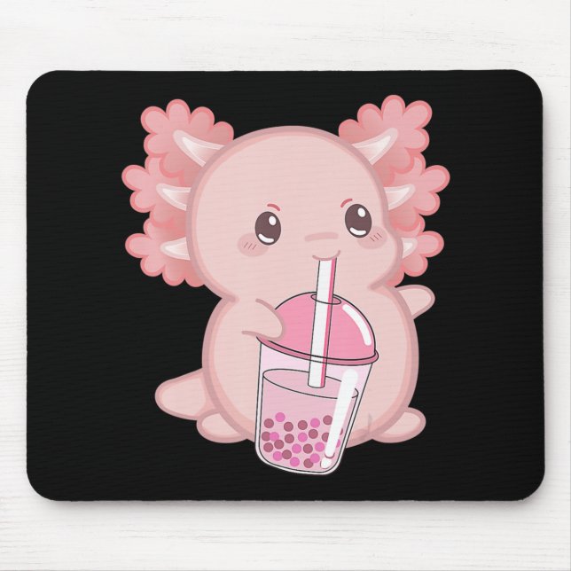 Cute Axolotl Japanese Strawberry Milk Anime Pink K Mouse Mat (Front)