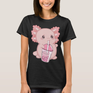 Cute Axolotl Japanese Strawberry Milk Anime Pink K T-Shirt