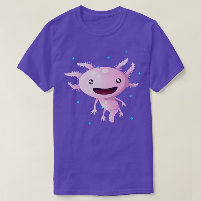 Cute Axolotl Kawaii Amphibian Kids T-Shirt (Design Front)