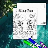 Cute Axolotl | Kid's Colouring Page 