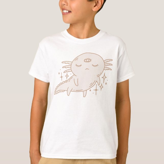 Cute Axolotl Lover Funny Axolotl Kids Men Women T-Shirt (Front)