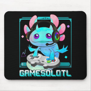 Cute Axolotl Lover Gamesalotl Gaming Axolotl Kids  Mouse Mat