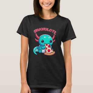 Cute Axolotl Lover Snaxolotl Eating a Pizza Slice T-Shirt