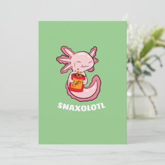 Cute Axolotl Lover Snaxolotl Kawaii Axolotl Food Holiday Card