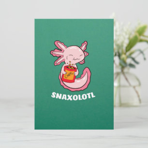 Cute Axolotl Lover Snaxolotl Kawaii Axolotl Food Invitation