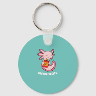 Cute Axolotl Lover Snaxolotl Kawaii Axolotl Food Key Ring